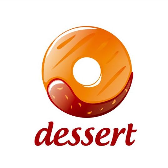 Round donut with chocolate logo vector