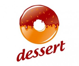Round donut with chocolate vector logo