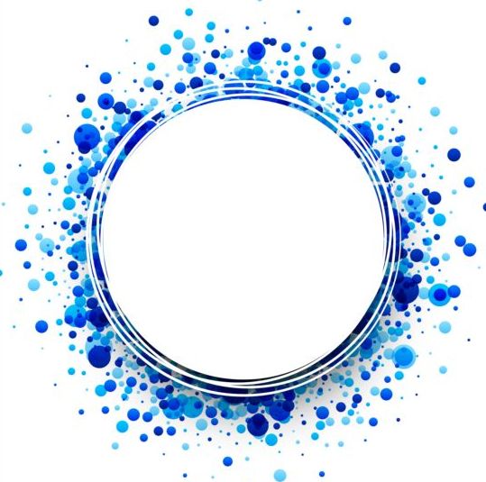 Round frame with blue dots vector