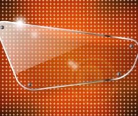 Rounded quadrilateral glass banner with star pattern vector