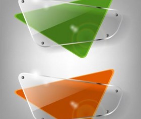 Rounded quadrilateral glass banners vector 01