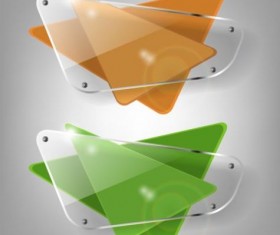 Rounded quadrilateral glass banners vector 02