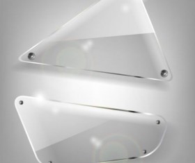 Rounded quadrilateral with triangle glass banner vector