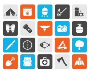 Rounded square camping icons