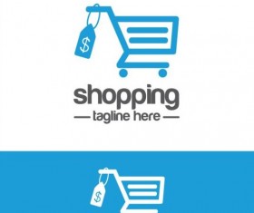 Shopping cart logo vector material 01