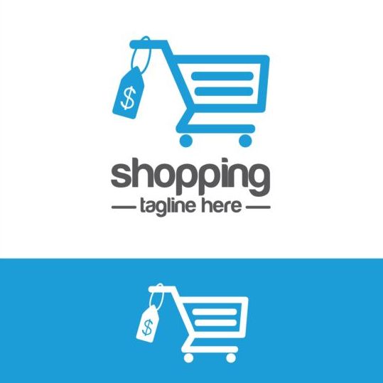 Shopping cart logo vector material 01