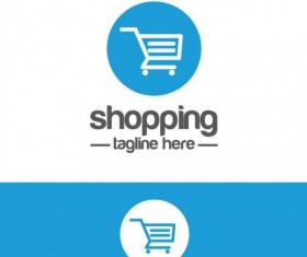 Shopping cart logo vector material 02
