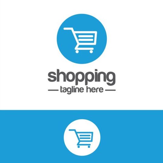 Shopping cart logo vector material 02