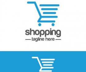 Shopping cart logo vector material 04