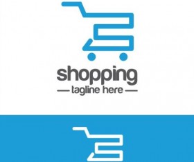 Shopping cart logo vector material 05
