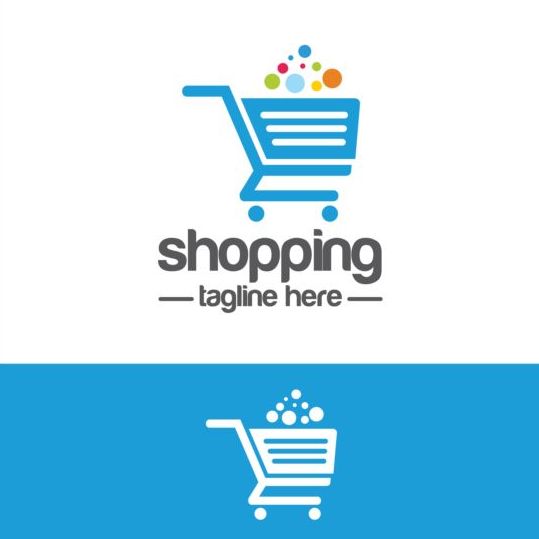 Shopping cart logo vector material 07