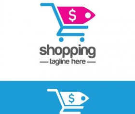 Shopping cart logo vector material 08