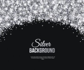 Silver confetti with black background vector 02