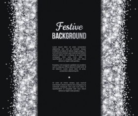 Silver confetti with black background vector 03