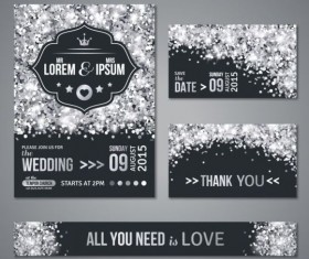 Silver confetti with black background vector 04