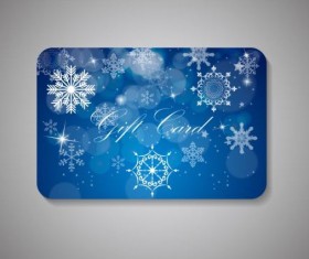 Snowflake blue gift card vector