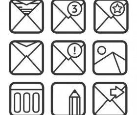 Square email icons vector
