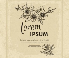 Square frame with vintage flower vector 02