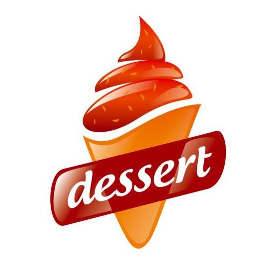 Strawberry ice cream vector logo