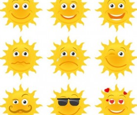 Sun smile emoji icons
