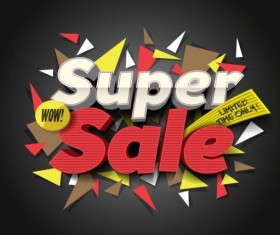 Super sale poster creative template vector 09