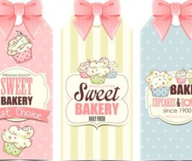 Sweet bakery card with beautiful bow vector