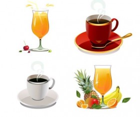 Tea and juice drank vector illustration