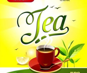 Tea poster modern vector template 02