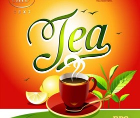 Tea poster modern vector template 03