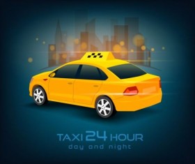 Texi 24 hour service poster vector material 03