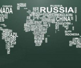 Text with world map vectors 02