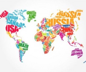 Text with world map vectors 03
