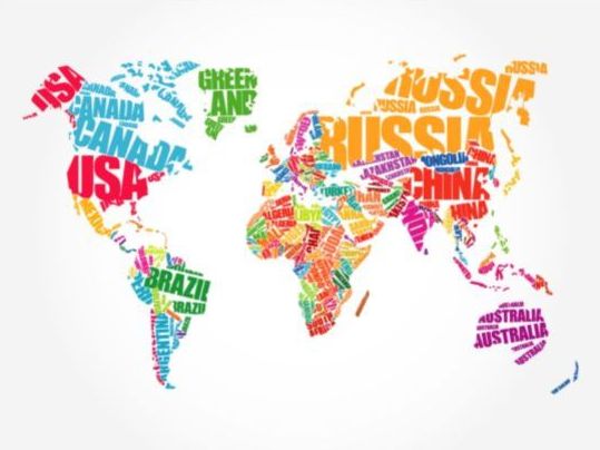 Text with world map vectors 03