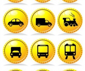 Textured red transportation icons