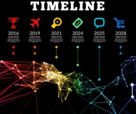 Timeline with infographics vector template 01