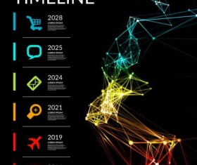 Timeline with infographics vector template 04