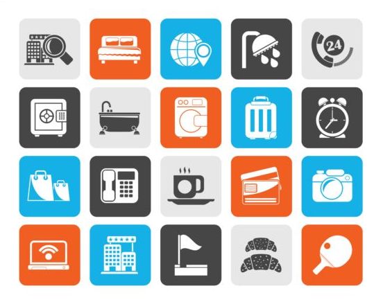 Travel services icons set 01