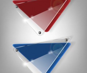 Triangle glass banner design vector 01