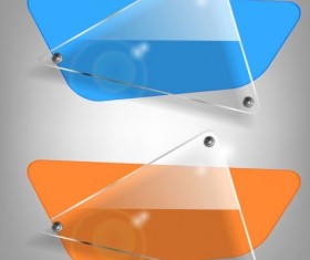 Triangle glass banner design vector 02