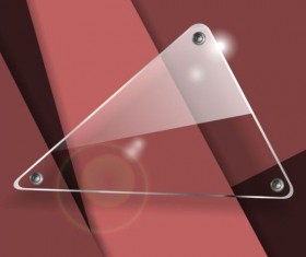 Triangle glass banner with abstract background vector