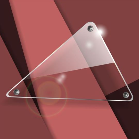 Triangle glass banner with abstract background vector