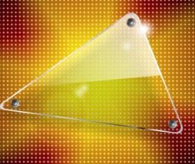 Triangle glass banner with star pattern vector
