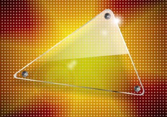 Triangle glass banner with star pattern vector