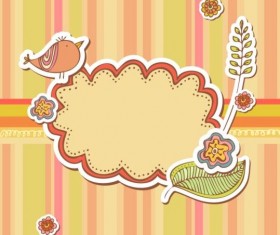 Vector baby shower card template set 01