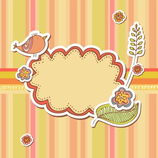 Vector baby shower card template set 01