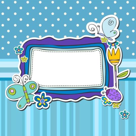 Vector baby shower card template set 03