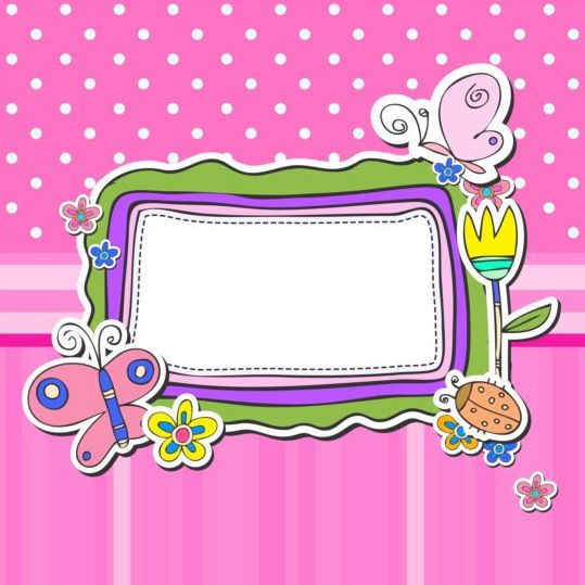Vector baby shower card template set 04