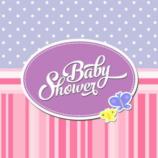 Vector baby shower card template set 06