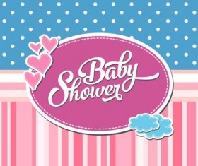 Vector baby shower card template set 07