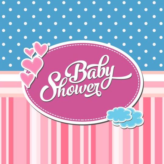 Vector baby shower card template set 07